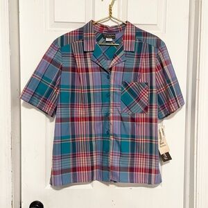 Vintage deadstock nwt made in USA haberdashery plaid button down shirt Sz 16